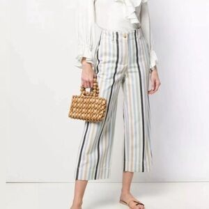 Tory Burch Wide leg crop military canvas pants 🤩